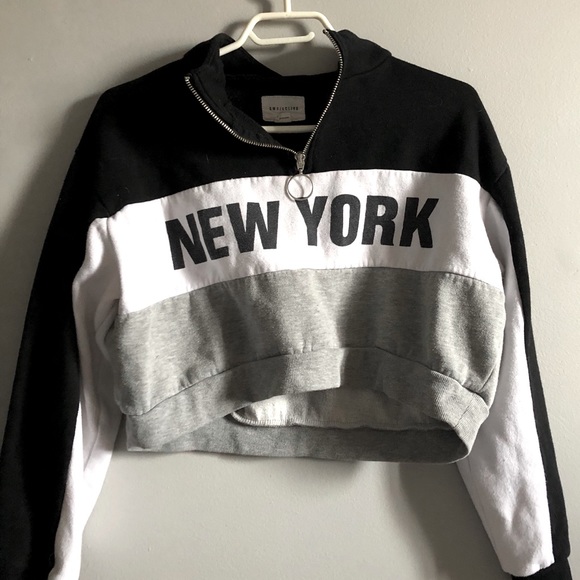 Cropped “New York” Hoodie - Picture 1 of 2